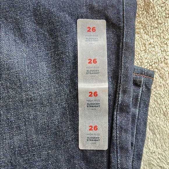 Old Navy High-Rise Button-Fly Slouchy Straight Cropped Jeans NWT 26 plus - Picture 11 of 12